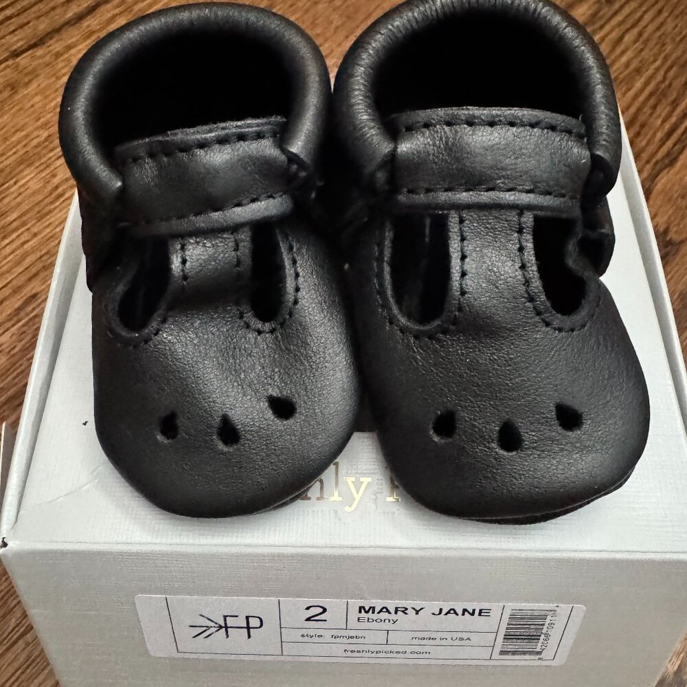 Freshly Picked Mary Jane Moccasins – Ebony Black (Never Worn) - Size 2